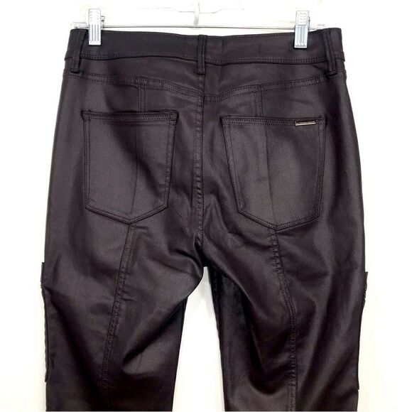 White House Black Market Cabernet Faux Leather Coated High Rise Skinny Pants - Picture 9 of 16